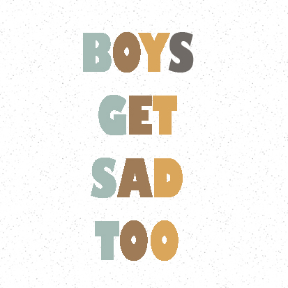 Kunstleder Beanie Patch "Boys get sad too"