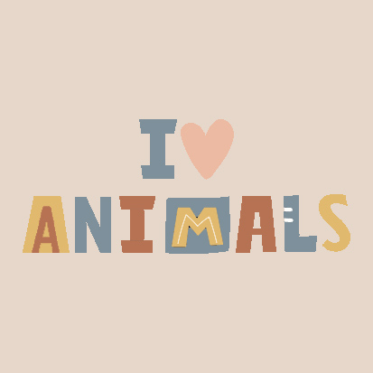 Kunstleder Beanie Patch "I love Animals"