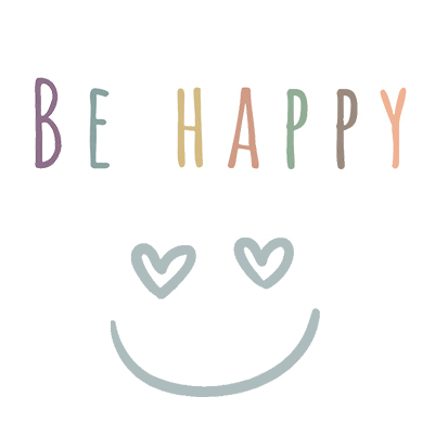 Kunstleder Beanie Patch "Be Happy"